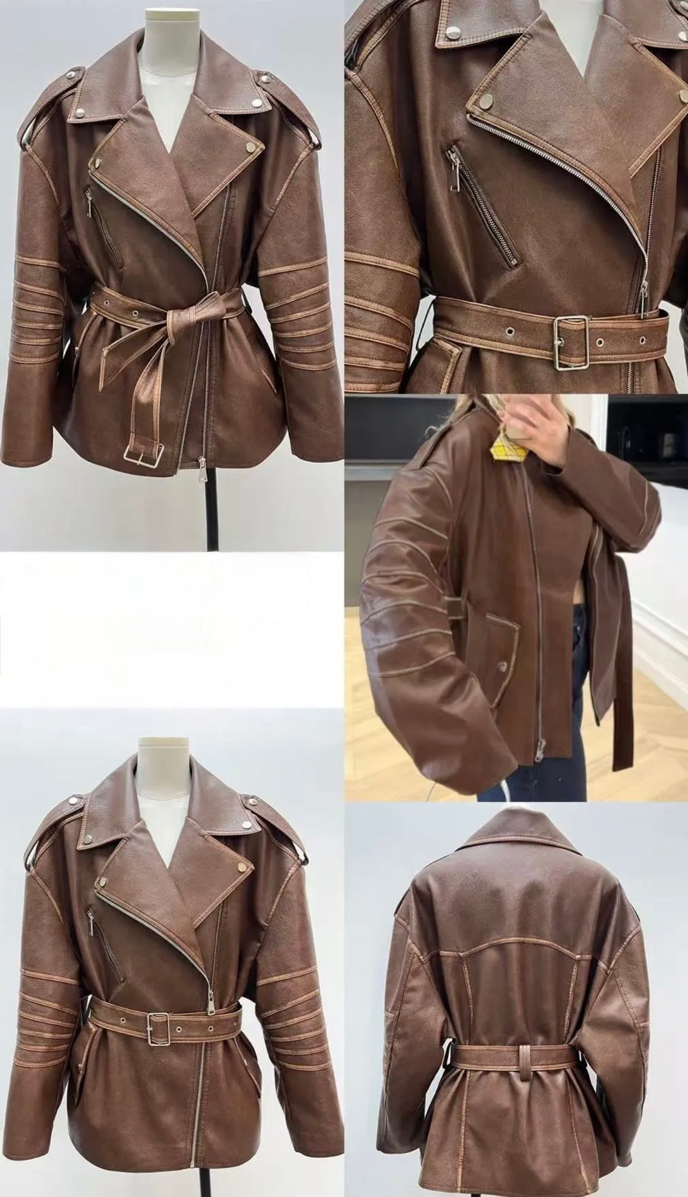 Veste similicuir loose camel 10593