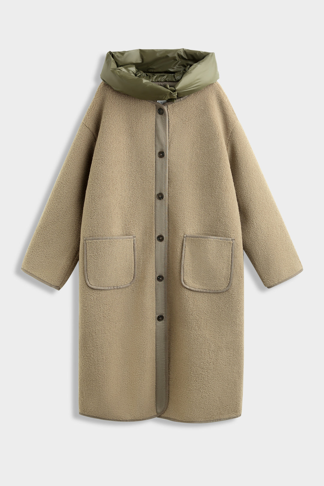 Manteau Taupe moumoute avec capuche OX9099