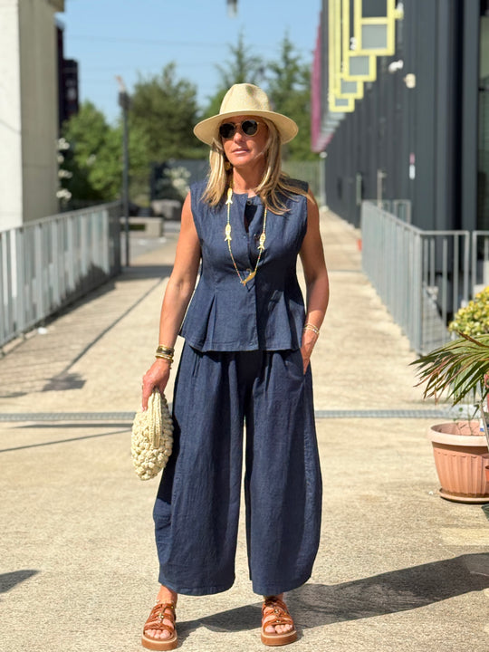 Pantalon BLEU élastique