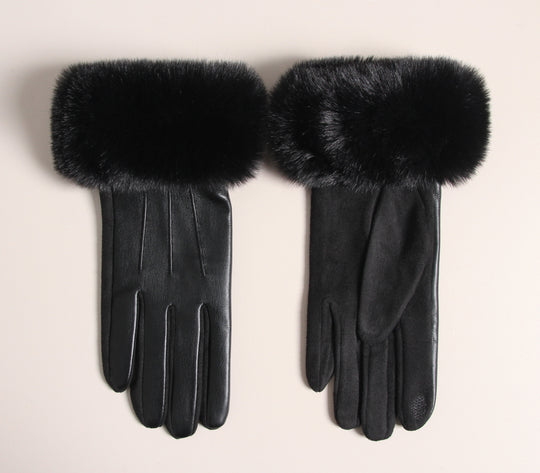 Gant pince similicuir fourrure G1682-79-3-4