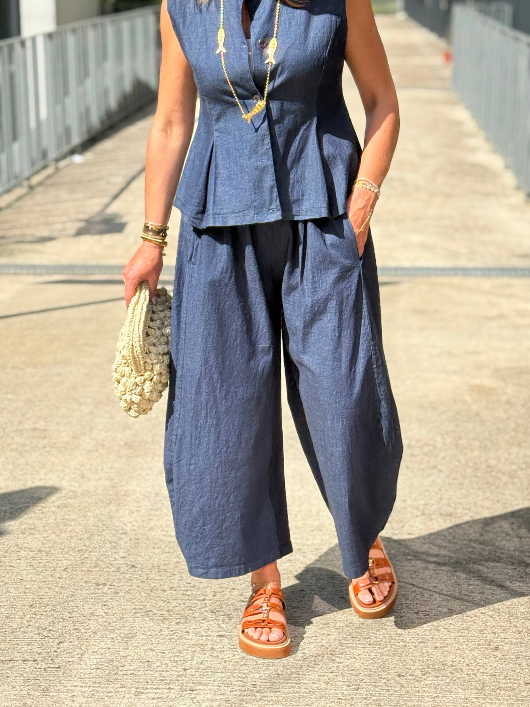 Pantalon BLEU élastique