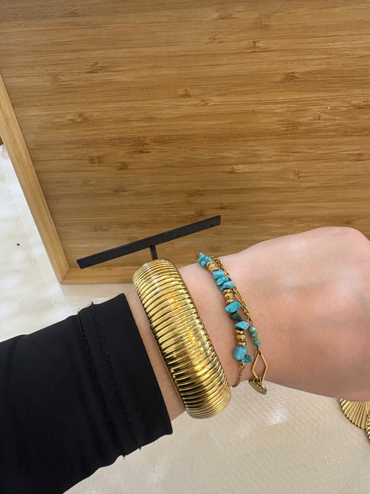Bracelet manchette or épais