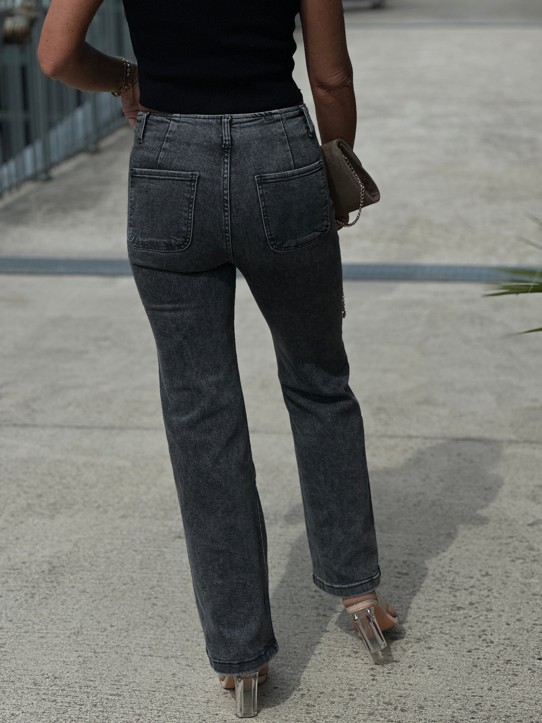 Jean gris bouton or 77352