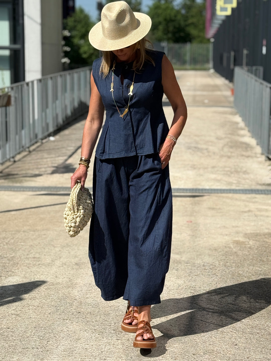 Pantalon BLEU élastique