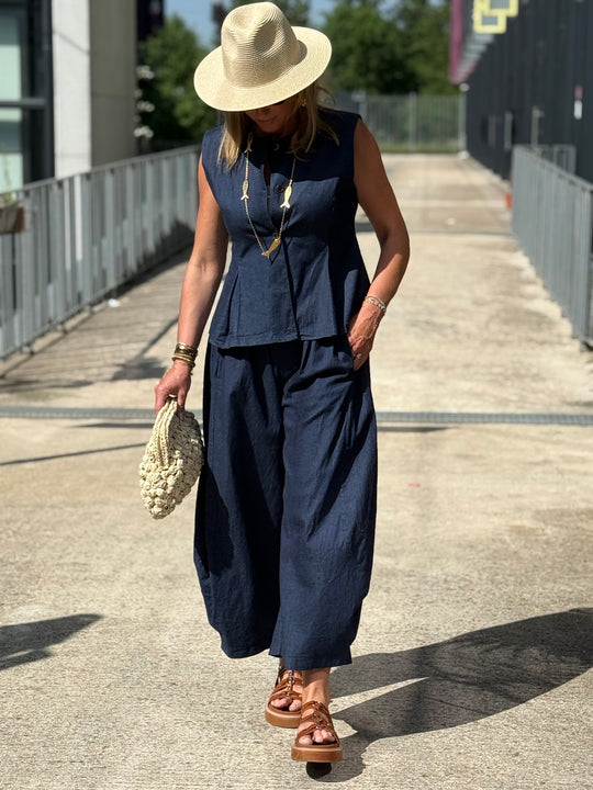 Pantalon BLEU élastique