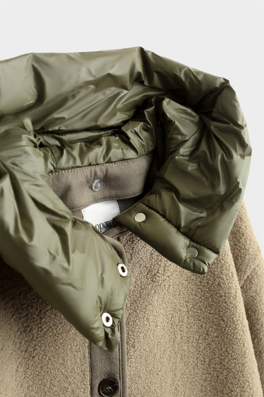 Manteau Taupe moumoute avec capuche OX9099