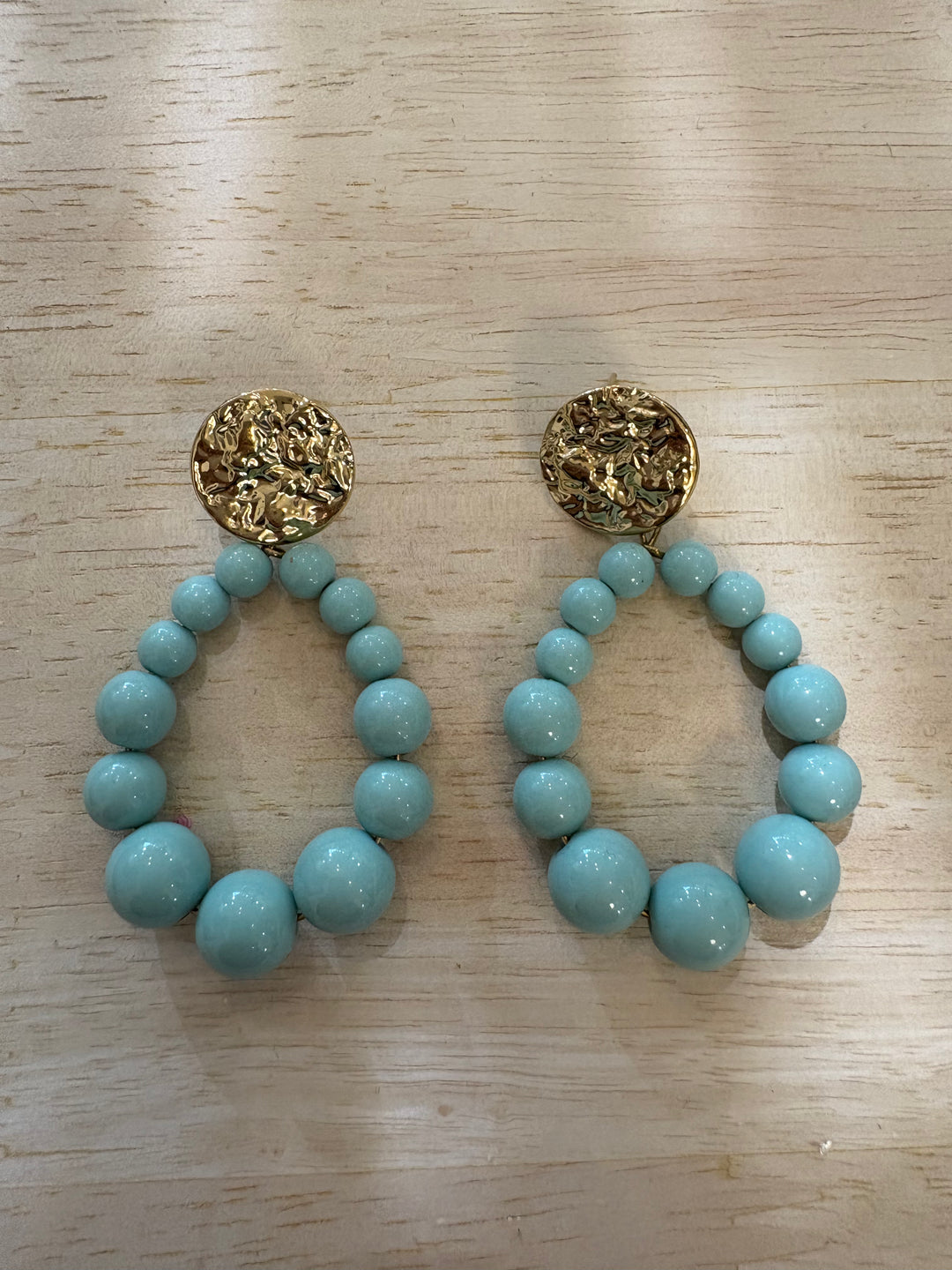 Boucle d’oreilles perles turquoise