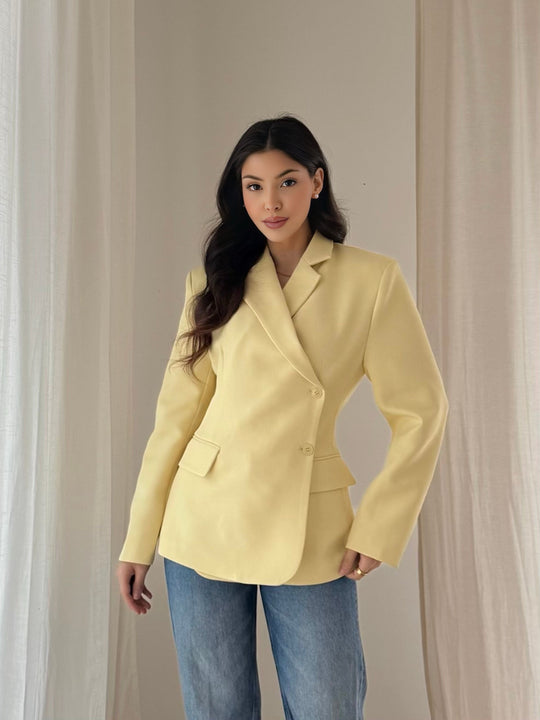 Blazer cintré jaune 3183