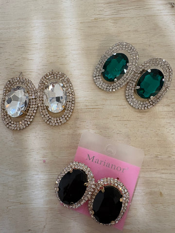 Boucle d’oreilles strass rond