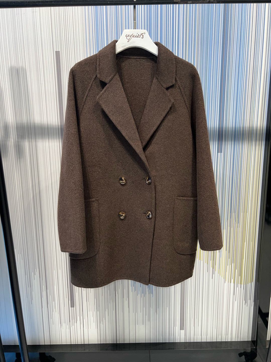 Manteau longueur fesses choco 011 (80cm)