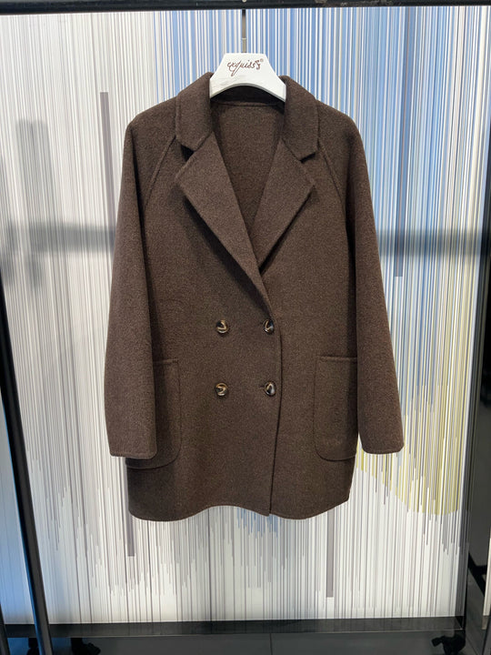 Manteau longueur fesses choco 011 (80cm)