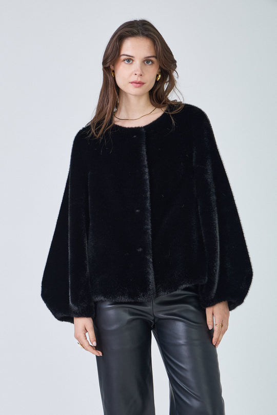 Veste fourrure bouffantes GABRIELLA 8220 Noir (Giovanni)