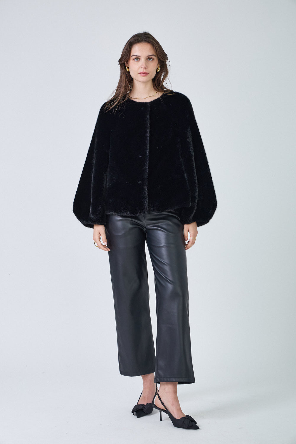 Veste fourrure bouffantes GABRIELLA 8220 Noir (Giovanni)