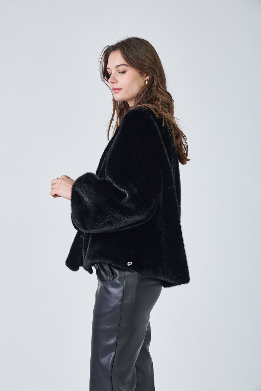 Veste fourrure bouffantes GABRIELLA 8220 Noir (Giovanni)