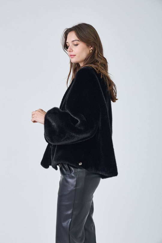 Veste fourrure bouffantes GABRIELLA 8220 Noir (Giovanni)