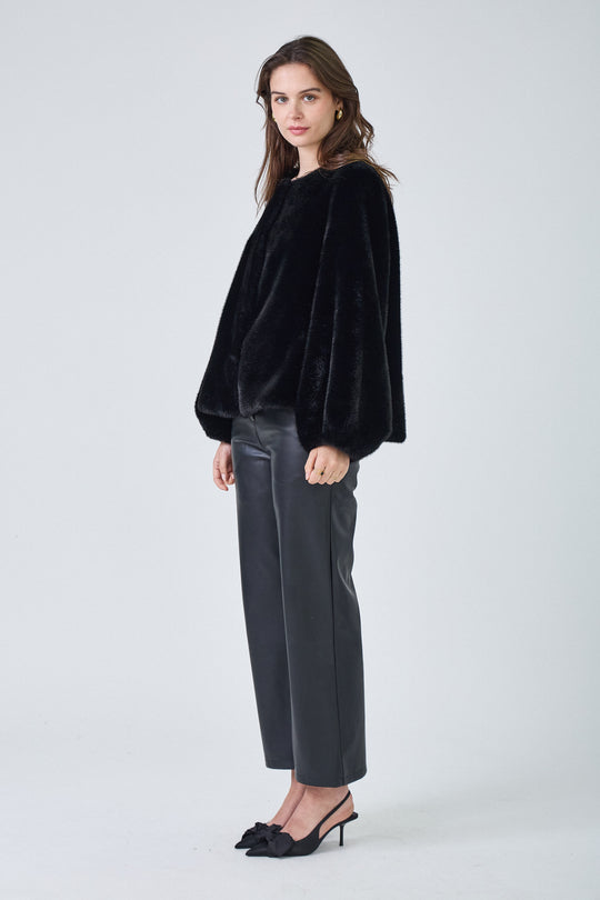 Veste fourrure bouffantes GABRIELLA 8220 Noir (Giovanni)