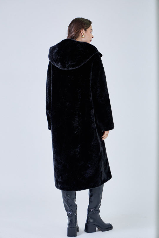 Veste fourrure longue OCEANE 238032B2 Noir (Giovanni)