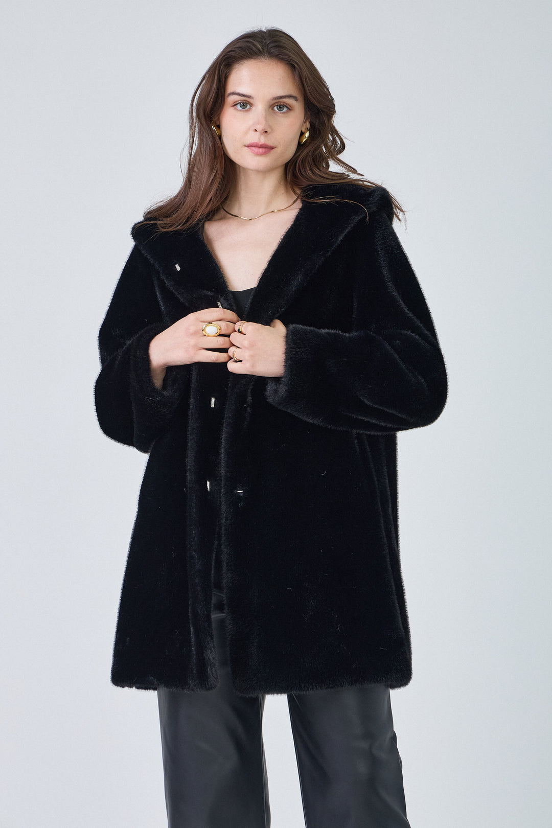 Veste fourrure milong LISA 8236 (Giovanni) Noir