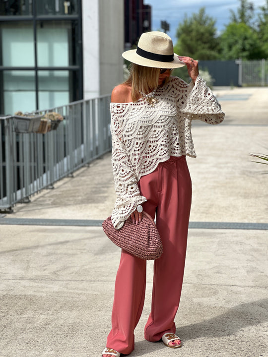 Top croche beige 9003