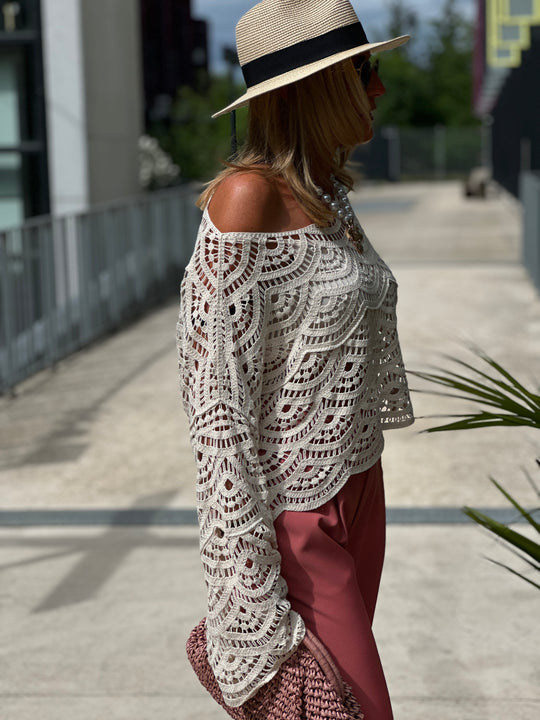 Top croche beige 9003