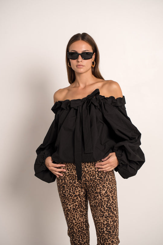 Chemise bouffante lacet aux épaules M7284