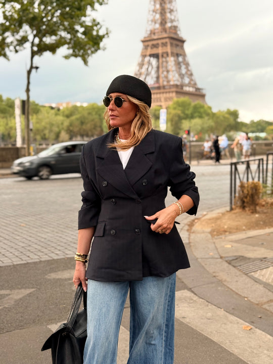 Blazer rayure pinces bleu 26172
