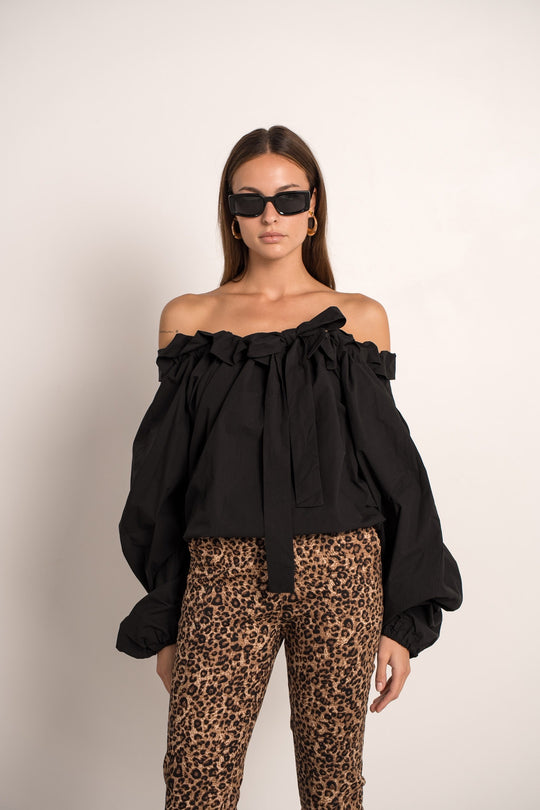 Chemise bouffante lacet aux épaules M7284