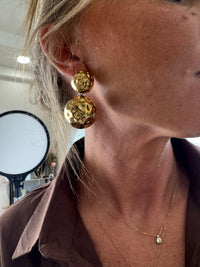 boucles d'oreilles deux ronds martelé