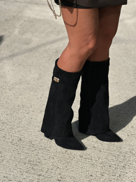 Bottes effet daim Noir 9501