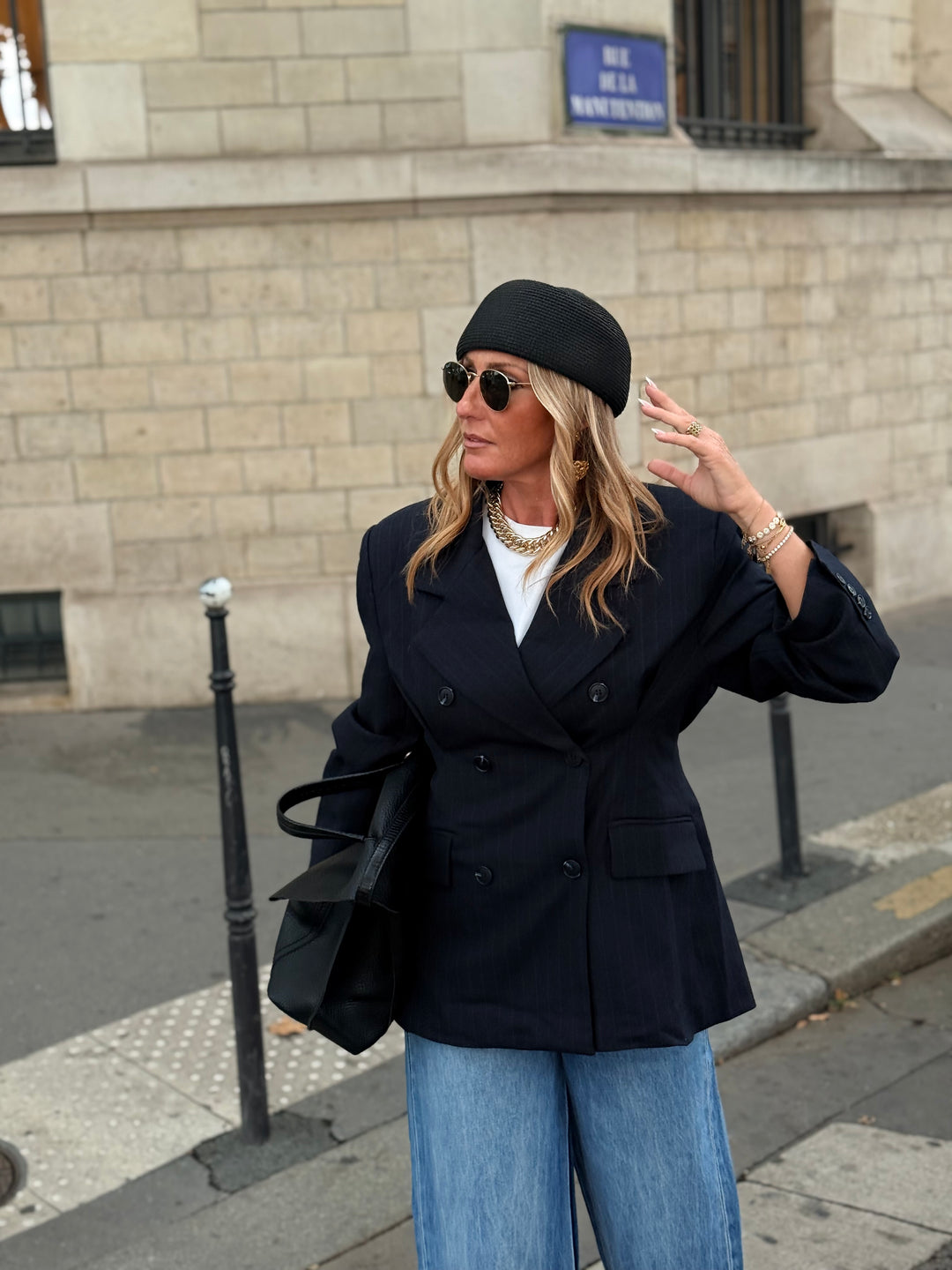 Blazer rayure pinces bleu 26172