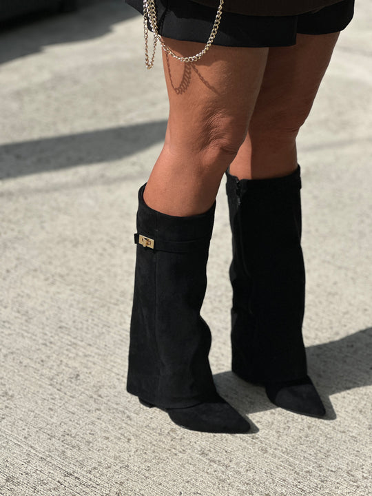 Bottes effet daim Noir 9501