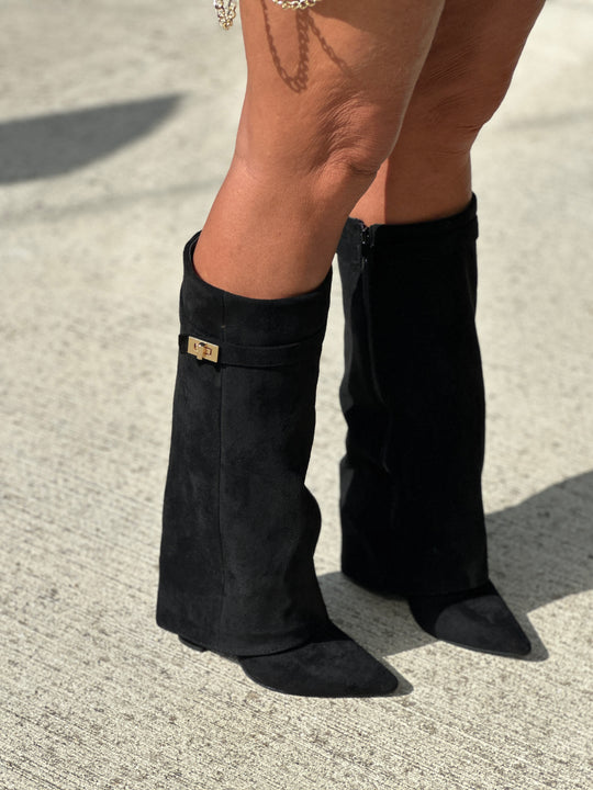 Bottes effet daim Noir 9501