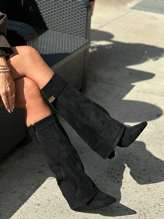 Bottes effet daim Noir 9501