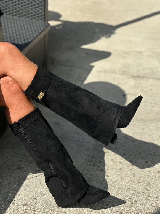 Bottes effet daim Noir 9501