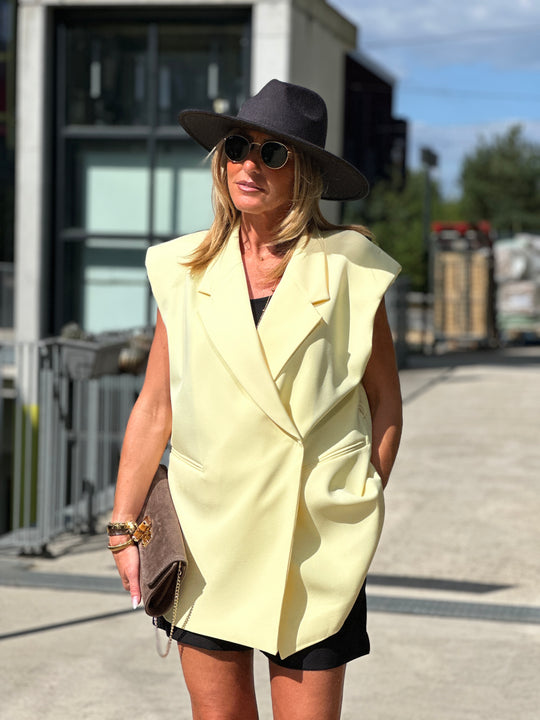 Blazer sans manches jaune 25223