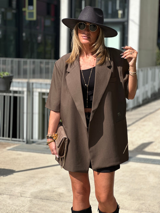 Blazer choco manches courtes W25222