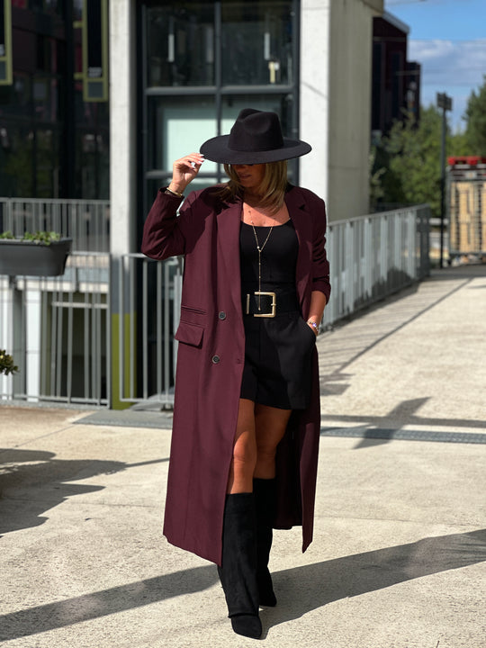 Blazer longue maxi oversize Bordeaux /W24737-125