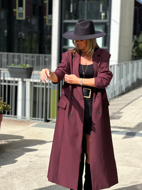 Blazer longue maxi oversize Bordeaux /W24737-125