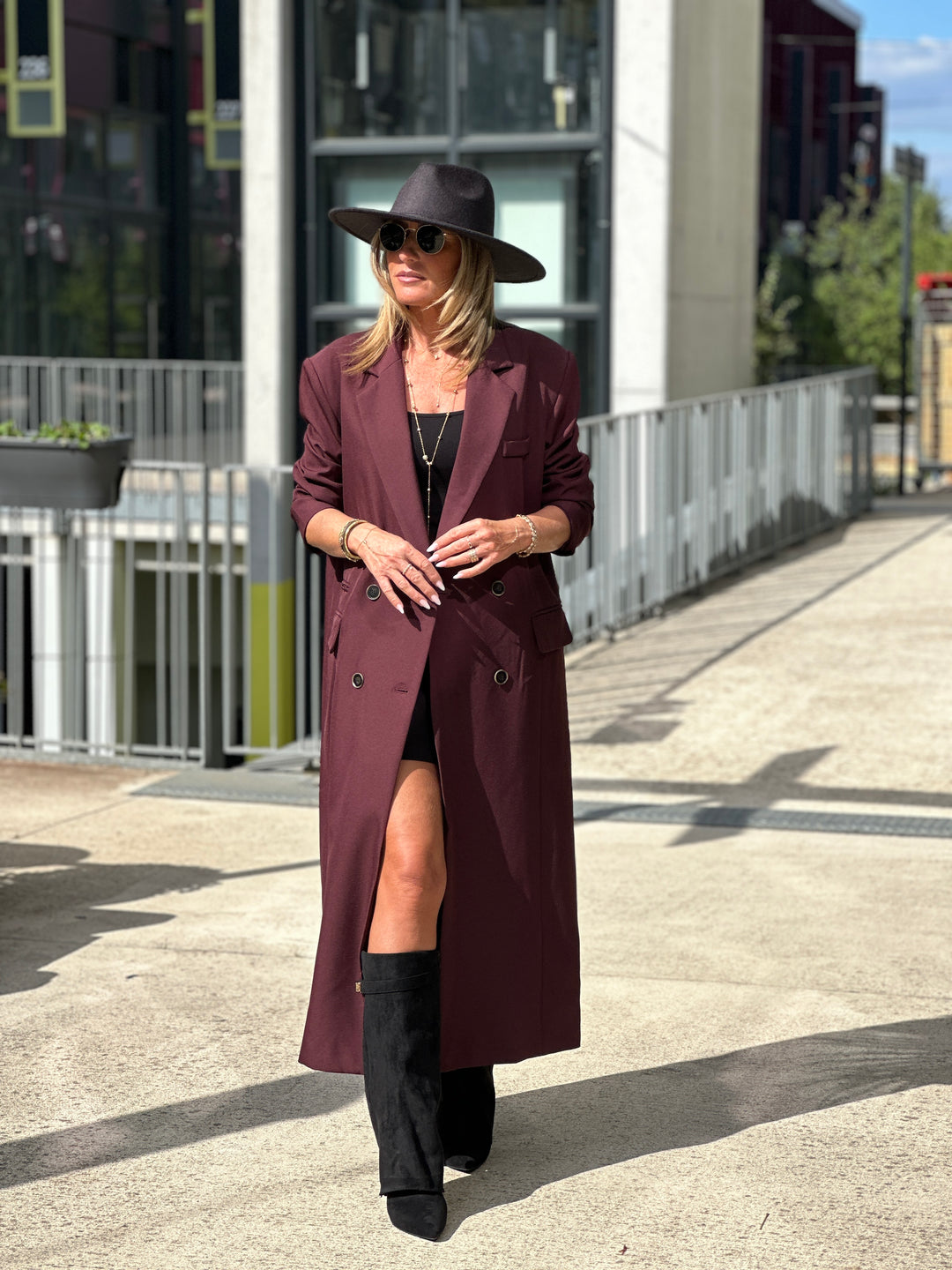 Blazer longue maxi oversize Bordeaux /W24737-125