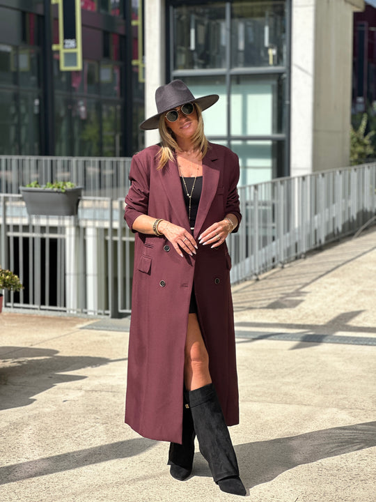 Blazer longue maxi oversize Bordeaux /W24737-125