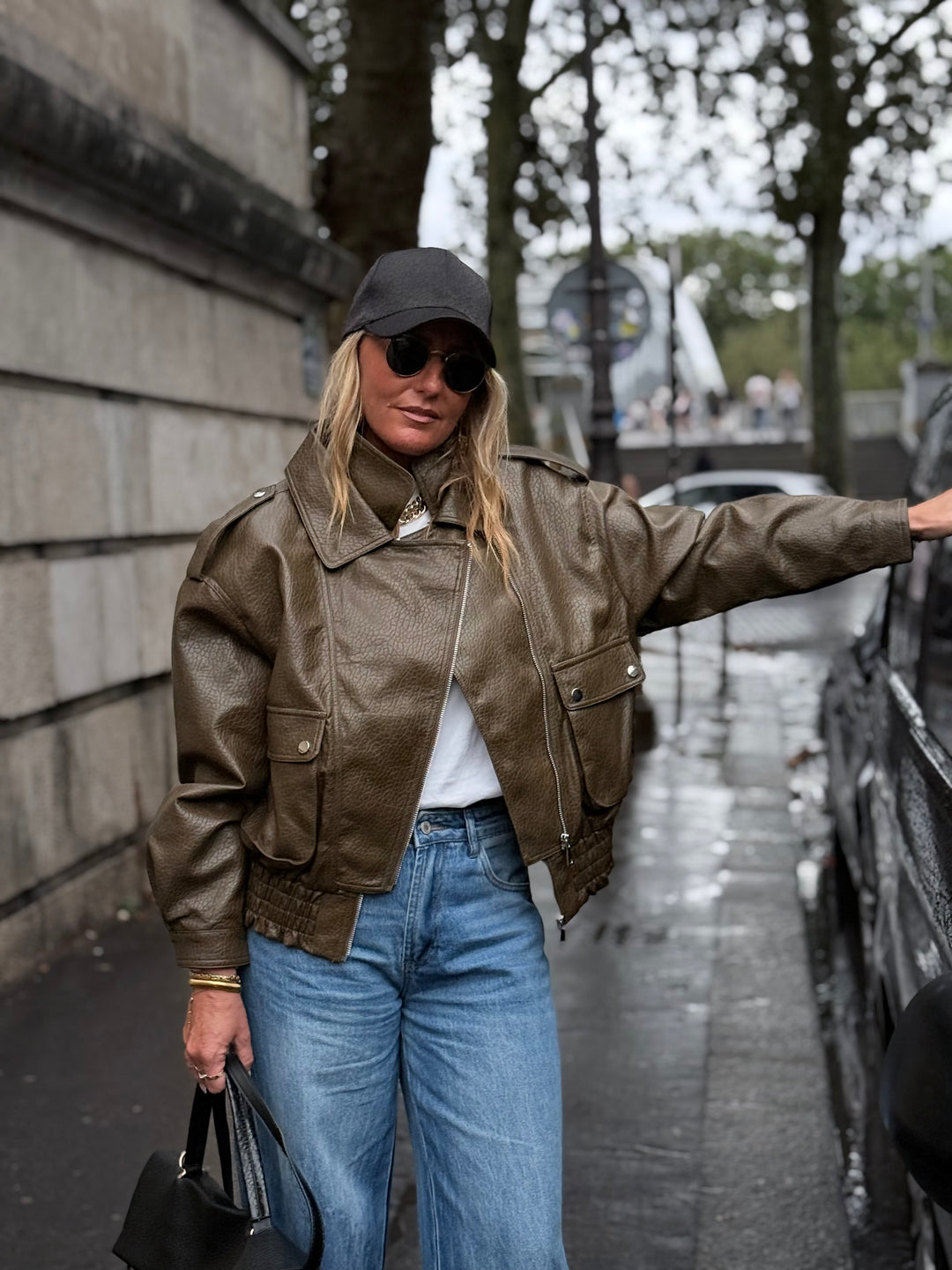 Veste similicuir Kaki 202369