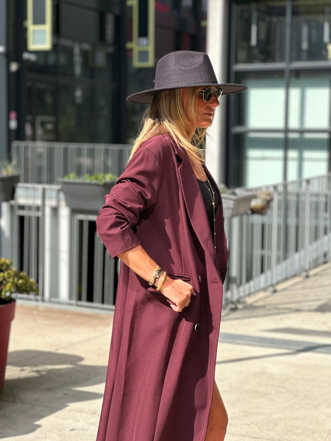 Blazer longue maxi oversize Bordeaux /W24737-125