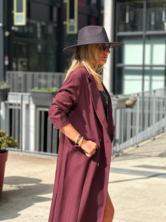 Blazer longue maxi oversize Bordeaux /W24737-125