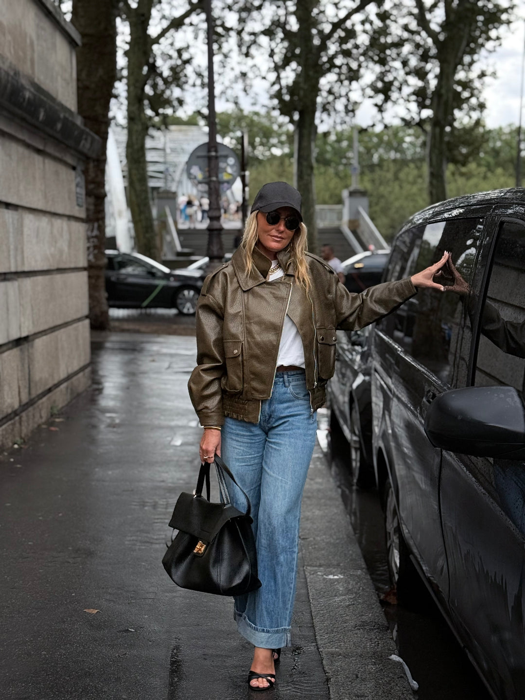 Veste similicuir Kaki 202369
