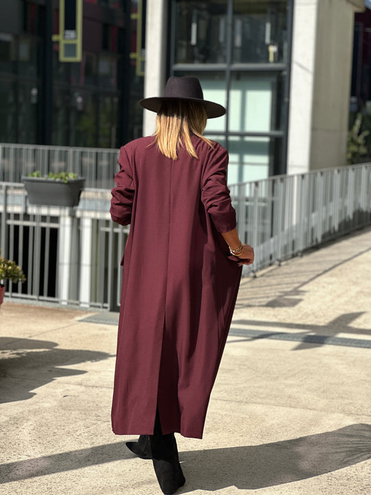 Blazer longue maxi oversize Bordeaux /W24737-125