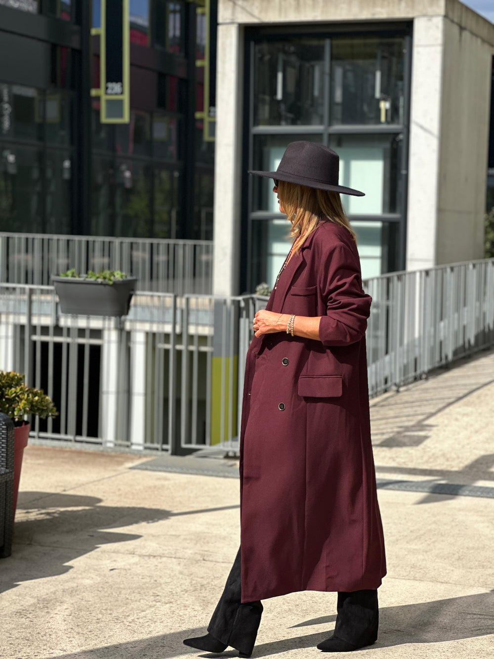 Blazer longue maxi oversize Bordeaux /W24737-125