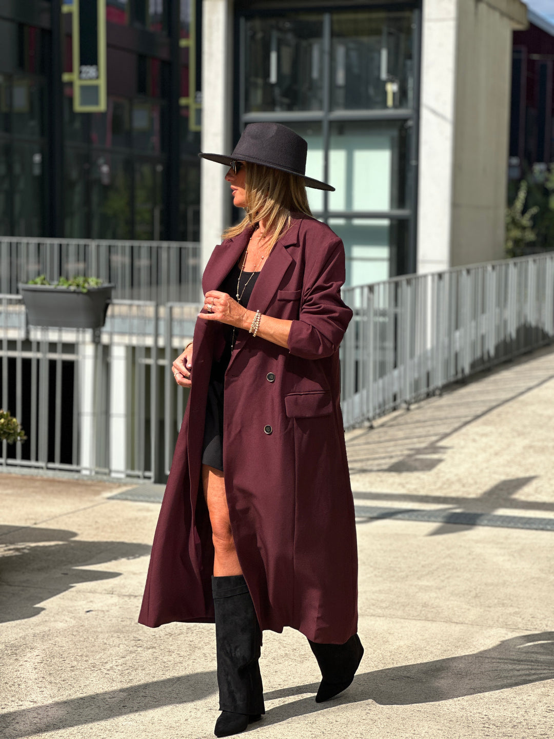 Blazer longue maxi oversize Bordeaux /W24737-125