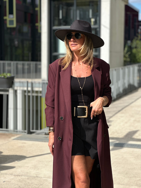 Blazer longue maxi oversize Bordeaux /W24737-125
