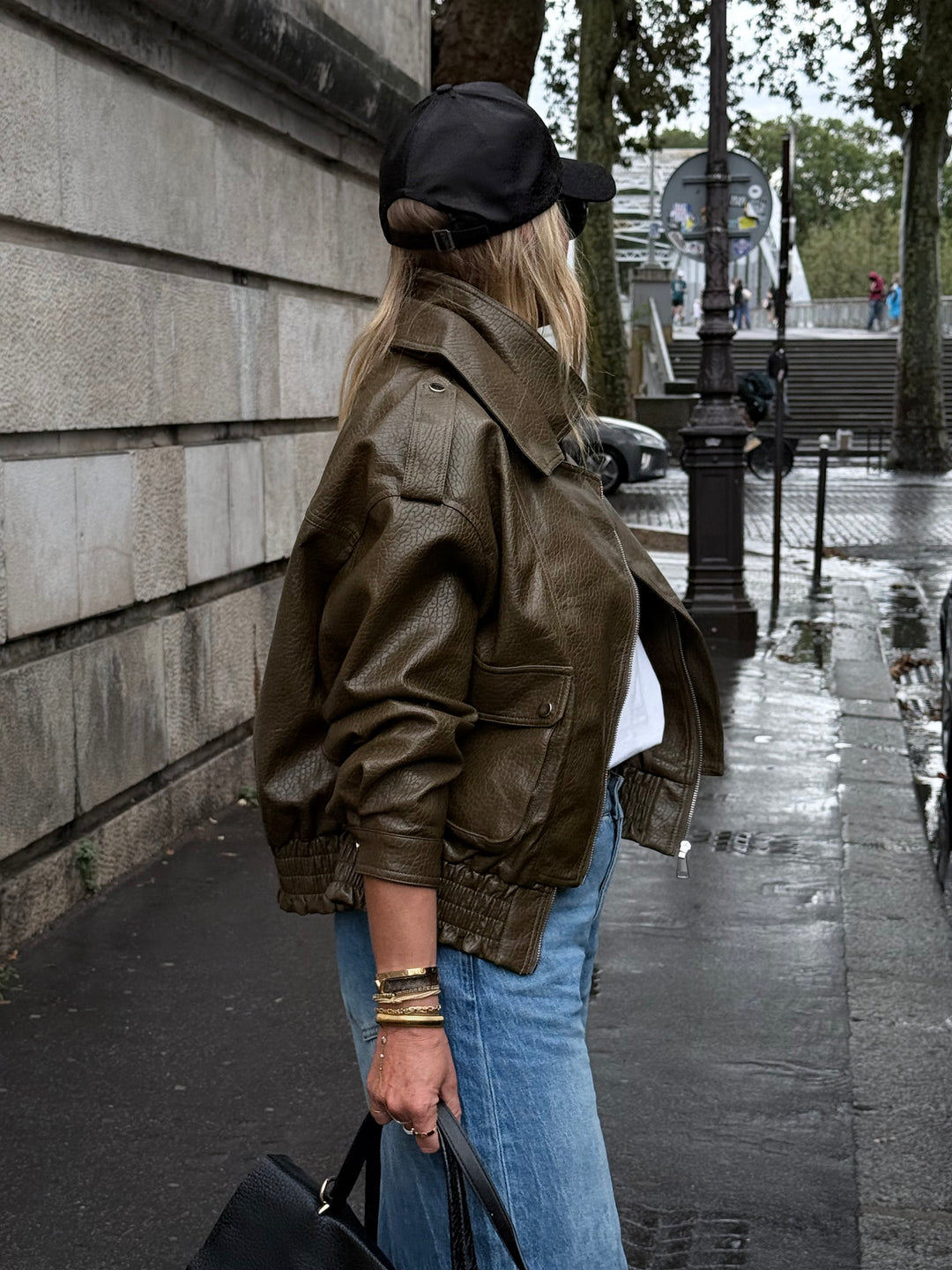 Veste similicuir Kaki 202369