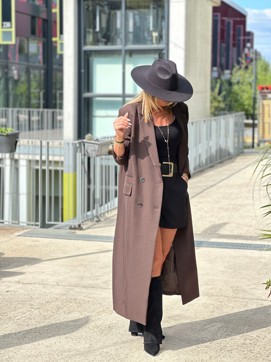 Blazer longue maxi oversize Choco /W24737-125